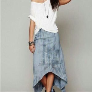 Free People crochet tie dye panel skirt